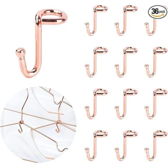Closet hanger connector hooks 36pcs space saving metal cascading clothes hangers - Picture 7 of 7
